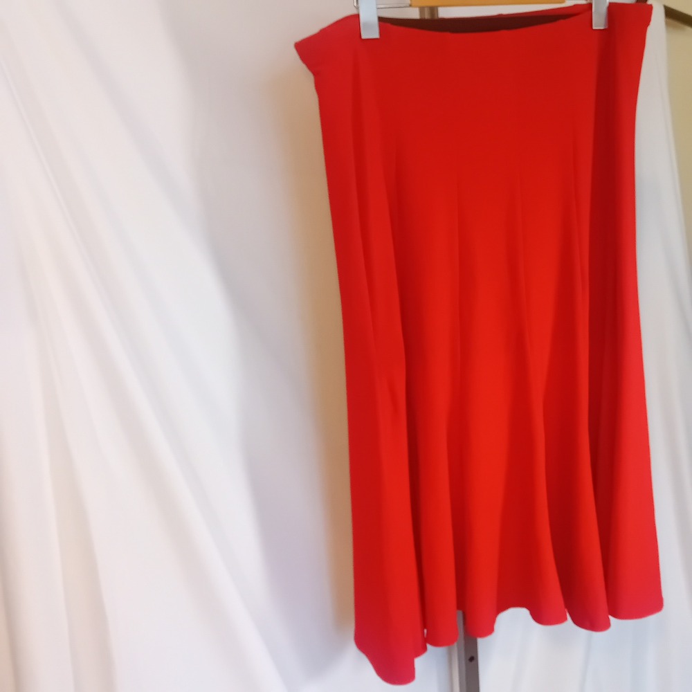 Vintage Y2K Michelle LowRise Flare Midi Skirt Stretch Career Modest Party Work M - Picture 10 of 16